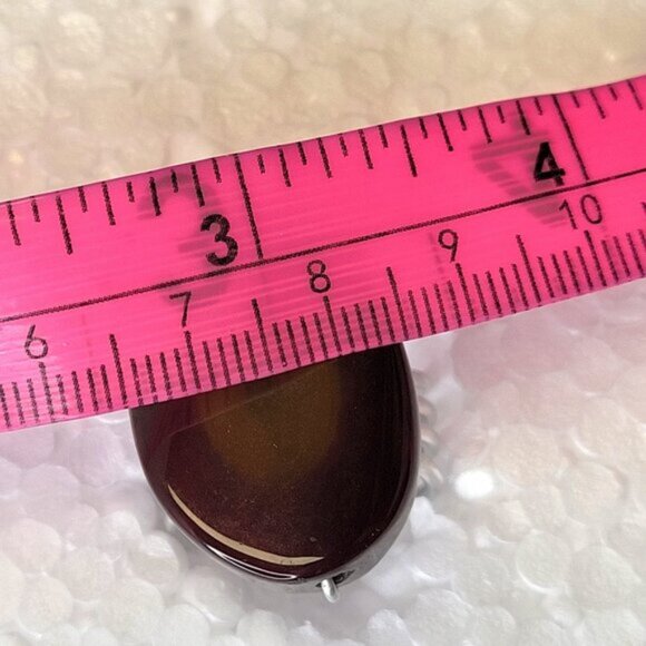 Amber Brown Agate Ring Adjustable Band Handmade Semi Precious Ring - Picture 9 of 12